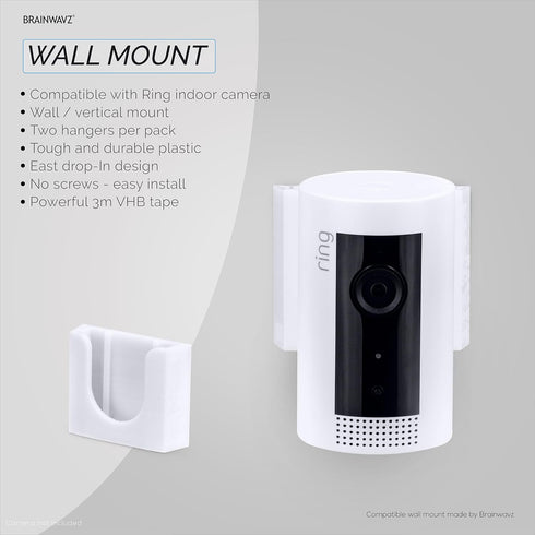 Adhesive Wall Mount for Ring Indoor Cam (2 Pack), Easy to Install Holder Hanger, No Tools Needed, No Mess, No Drilling, Strong VHB Mount, White by...