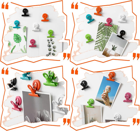 Magnetic Clips,16pcs Magnetic Metal Clips,Refrigerator Magnets Clips Whiteboard Wall Fridge Magnetic,Clip Magnets,Cute Magnets Metal Clip for Hous...