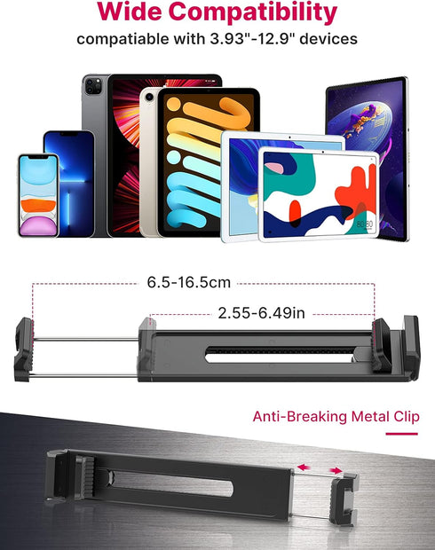 ULANZI iPad Phone Tripod Mount Adapter with Cold Shoe, Universal Smartphone Tablet Holder for Tripod with Arca Quick Release Plate 1/4'' Screw Mou...