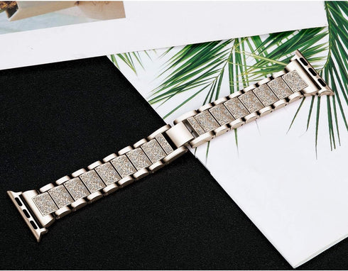 Bling Bands Compatible with Apple Watch Band 42mm/41mm/40mm/38mm Iwatch Series 10/9/8/7/6/SE/5/4/3/2/1, Women Metal Rhinestone Dressy Replacement ...
