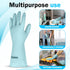Reusable Rubber Gloves - 3 Pairs Household Cleaning Gloves Latex Free for Kitchen Dishwashing Laundry Cooking and Bathroom, Non - Slip, Small...