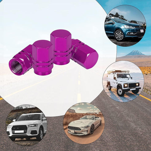4 PCS Tire Stem Valve Caps Wheel Valve Covers Car Dustproof Tire Cap, Leak-Proof Air Protection Fits Cars, Trucks, Bikes, Motorcycles, Bicycles, H...