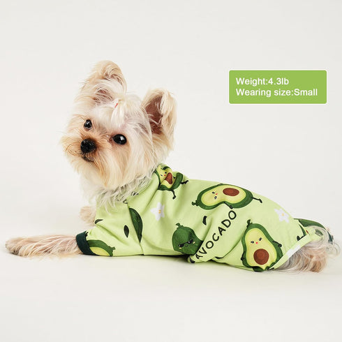 Pet Clothes Puppy Clothes for Small Dogs Boy Girl - Soft Stretch Dog Pajamas Dog Jumpsuit Cute Avocado Pattern Dog Pjs Shirts Dog Outfits Onesies ...