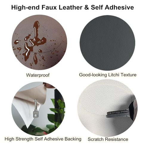 ILOFRI Leather Patch Tape, Vinyl Repair Kit 3 x 60 inches Leather Repair Patch for Furniture, Leather Couch Patch for Sofas, Furniture, Car Seats,...