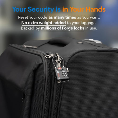 TSA Approved Cable Luggage Locks, Re-settable Combination with Alloy Body, Black 2 Locks....