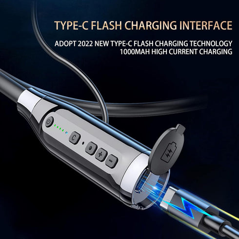 Bluetooth Headphones Neckband 100 Hours Extra Long Playback with Microphone Headset, 4 Speakers Heavy Bass Noise Reduction in Ear Wireless Earbuds...