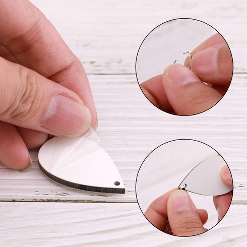 SAVITA 16 PCS Sublimation Earring Blanks, MDF Sublimation Printing Earrings, Unfinished Teardrop Earring Pendant with Earring Hooks for Jewelry DI...