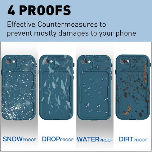 AICase iPhone SE 2020/2022/iPhone 7/8/6/6s Waterproof Case, 4.7" 360 Dustproof and Shockproof, IP68 Full Body Protection Fully Sealed Underwater P...