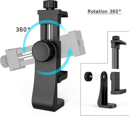 Universal Phone Tripod Mount Adapter with ?ireless Camera Remote, Cell Phone Holder with Adjustable Clamp for Selfie Stick Monopod Compatible with...
