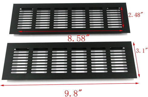 Geesatis 2 Pcs Louvered Ventilation Grille Air Vent for Cabinet Shoe Cabinet Hardware Accessories Ventilation Cover, with Mounting Screws, Black, ...