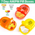 Serfeymi Weekly Travel Pill Organizer 2 Times A Day AM PM Upgraded Rainbow Pill Box 7 Day with Portable Zipper PU Leather Pill Case, Medicine Orga...