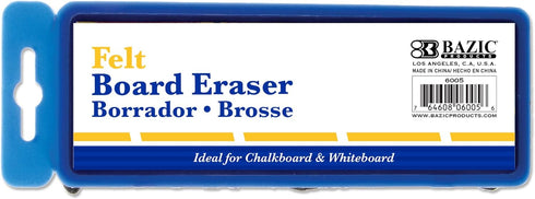 BAZIC Chalkboard Eraser Felt Blackboard Whiteboard Erasers Cleaner Dustless Duster for Teacher Office, 1-Pack...