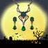 EVER FAITH Halloween Jewelry Set Vintage Gothic Spider Skull Round Crystal Pendant Necklace Drop Earrings Set for Women...