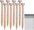 Bling Crystal Diamond Pen metal ballpoint pens for Office School with Reffills students gift, pack of 3 4 5 8 12 (8 rose gold)...