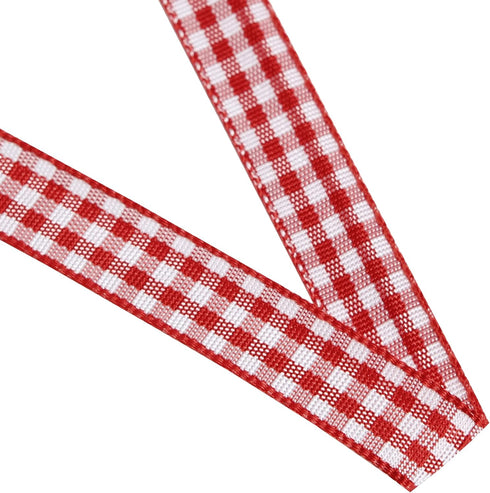 VATIN Red and White Gingham Ribbon, 3/8 x 25Yd Craft Plaid Ribbon Use for Gift Wrapping,Party Decoration,Hair Accessories Craft and Christmas Gift...