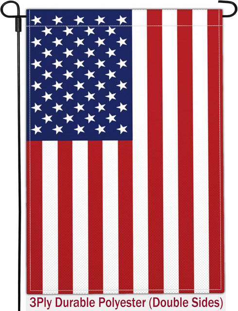 USA Garden Flag Small American Patriotic Garden Flags for Outside 12x18 Double Sided 3Ply Polyester 4th of July Garden Flag Memorial Day Flag Outd...