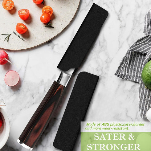 2 PCS Knife Sheath, Universal Kitchen Knife Covers, Non-BPA Chef Knife Edge Guard, ABS Knife Case Abrasion Resistant Felt Lined Knife Protector Sl...
