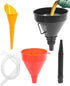 3Pcs Funnels for Automotive Use,Car Accessories Oil Funnel,Oil Funnels Set,Wide Mouth Fuel Funnels,Long Neck Oil Funnels,Flexible Right Angle Funn...