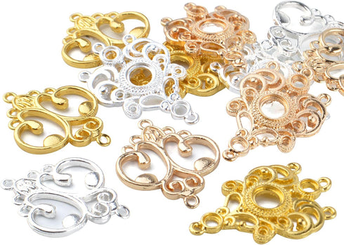 Earring Chandelier Charms,12pcs Chandelier Component Links Alloy Earring Connector Charms Chandelier Earring Components Earring Jewelry Making for...