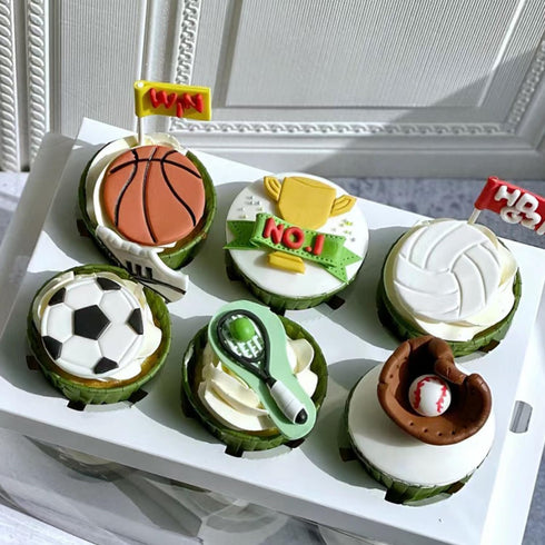 Ball Cake Decoration Silicone Molds Football Basketball Fondant Mold For Cake Decorating Cupcake Topper Chocolate Candy Gum Paste Polymer Clay...