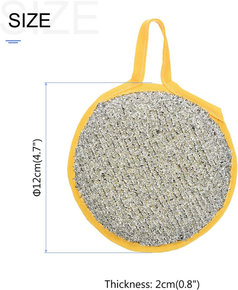 Round Scrubber Sponge (12 x 2cm/4.7" x 0.8") 2pcs, Cleaning Sponge Non Scratch Round Scouring Pad Cleaner - for Cleaning, Dish, Pans, Pots, Yellow...
