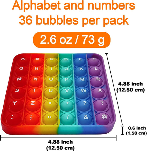 Alphabet Pop Fidget Toy Letters ABC Numbers Learning and Educational Toys Square Sensory Toys Popper Games Gifts for Kids ADHD Autism 2 Packs Doub...