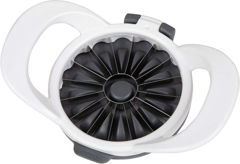 PrepWorks by Progressive Dishwasher Safe 16-Slice Thin Apple Slicer and Corer with Attached Safety Cover (White)...