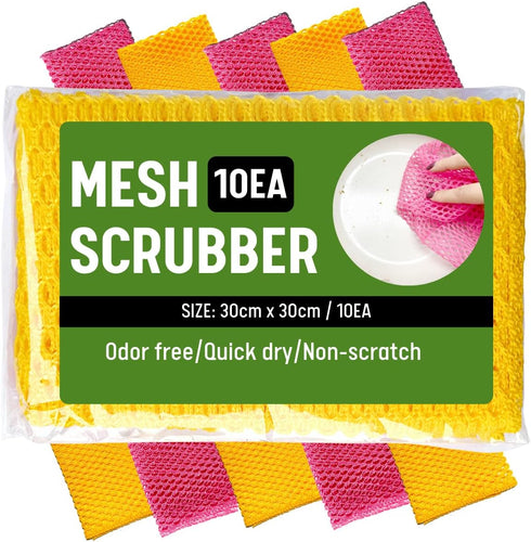UNHA'S Dish Scrubber Cloth - Mesh Dishwashing Scouring Pad for Kitchen - Non-Abrasive, Non-Absorbent, Quick Dry, Odorless Polyester Mesh Scrubbing...