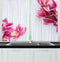Ambesonne Floral Kitchen Curtains, Orchids on a Plain Background Spa Relaxation Theme, Window Drapes 2 Panel Set for Kitchen Cafe Decor, 55" x 39"...