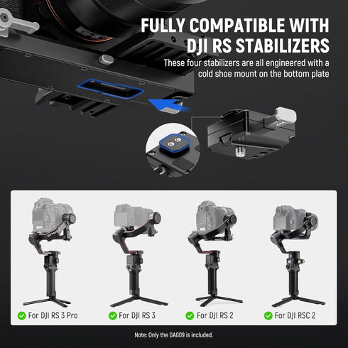 NEEWER Mini V Mount Battery Plate Compatible with DJI RS4 Pro RS3 Pro RS2 RSC2 Gimbal, Quick Release Anti Drop for V Lock & NP-F Battery Compatibl...