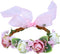 Pet Flower Collar with Adjustable Ribbon Small Dog Wedding Attire Wreath Bow Pink Cat Floral Collar Dog Flower Ring for Wedding Ceremony Small Dog...