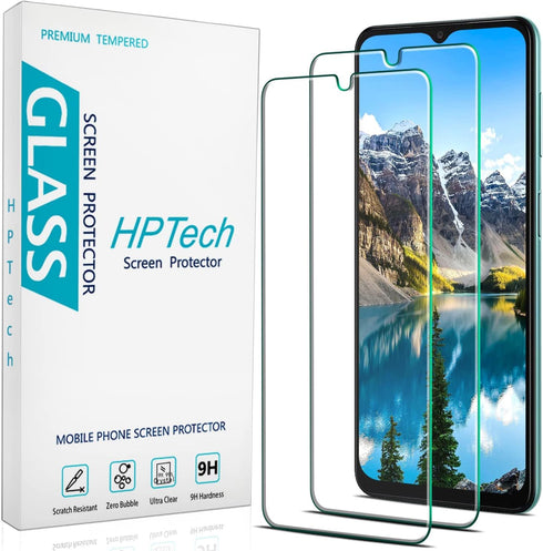 HPTech (2 Pack) Designed For Samsung Galaxy A13 5G Tempered Glass Screen Protector, Easy Installation, Bubble Free, Case Friendly......