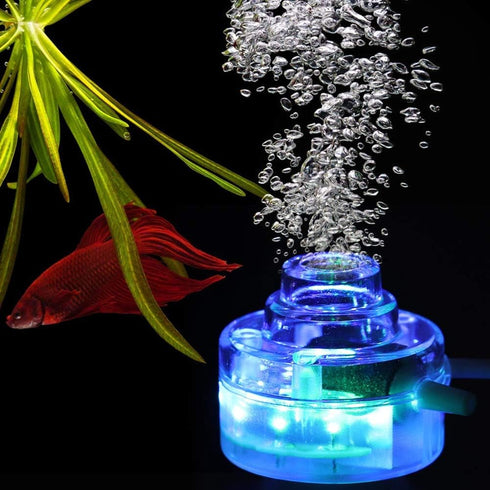 Colorful Gradient Even Air Output Underwater Bubble Fish Tank Light LED, Submersible Light, Waterproof for Fish Tank(U.S. regulations)...