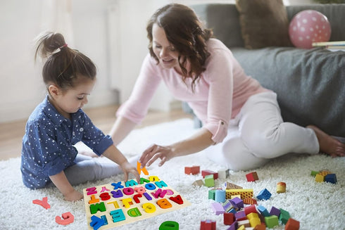 Alphabet Puzzle Wooden Puzzles for Toddlers 1 2 3 4 5 Year Old, ABC Puzzle Shape Alphabet Learning Puzzles Toys with Puzzle Board & Letter Blocks,...