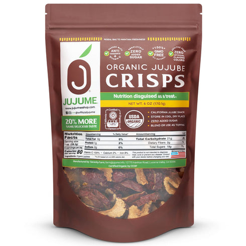 USDA Organic California Grown Pure Jujube Product | JUJUME Crisps | Sweet Jujube Chips | ZERO Added Sugar or Preservatives | All-Natural Healthy S...