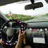 Frienda Cute Steering Wheel Cover Flower Steering Wheel Cover Floral Steering Wheel Cover for Girls with 4 Pieces Cute Flowers Car Air Vent Clips ...