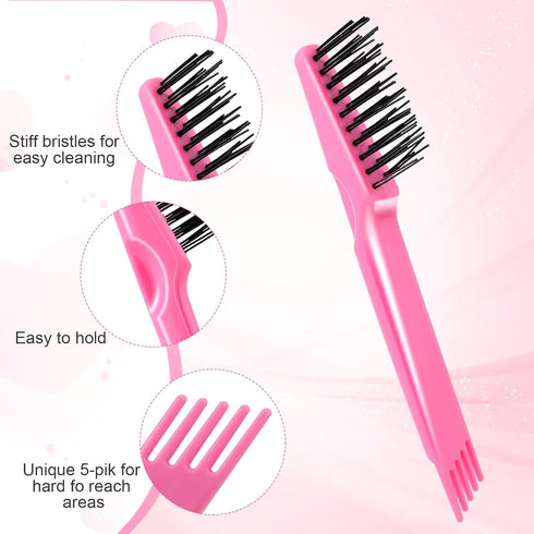 2 Pcs Hairbrush Cleaner Tool 2 In 1 Hair Tools Mini Self Cleaning Hair Brush For Hair Cleaning Clean Dirt Dust Home Salon...