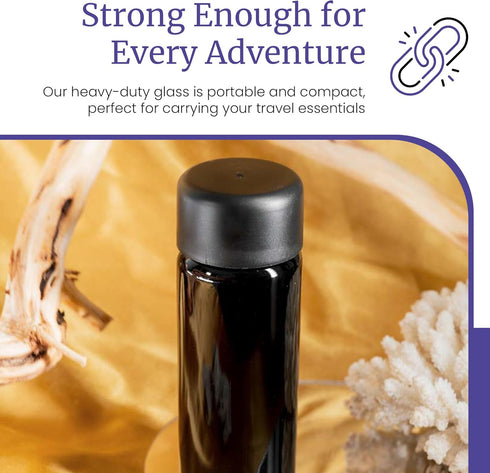 Infinity Jars Black Ultraviolet Glass Slow Pour Screw-Top Bottle 100 ML(3.4 fl oz) Airtight Refillable Container with Neck Finish for Massage Oil,...