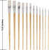 Jerry Q Art 12 PC White Synthetic Hair Flat Brush Set with Long Wood Handles for Watercolor and Acrylic JQ66051...