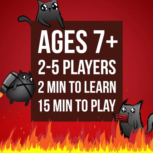 Exploding Kittens Original Edition - Hilarious Game for Family Game Night - Funny Card Games for Ages 7 and Up - 56 Cards - 2-5 Players - 15 Minut...