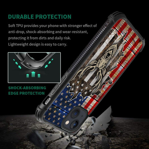 ZHEGAILIAN Case Compatible with iPhone 14 Case,Deer Flag Red Camo Case for iPhone 14 Cases for Men Boy,Drop Protection Cool Pattern with Soft TPU ...