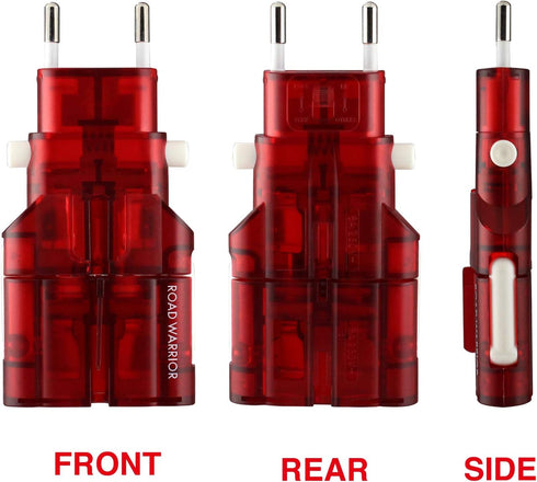 ROAD WARRIOR International Travel Plug Adapter Europe/UK/Australia/USA/India/China Does Not Convert Voltage Slim RW101CR...