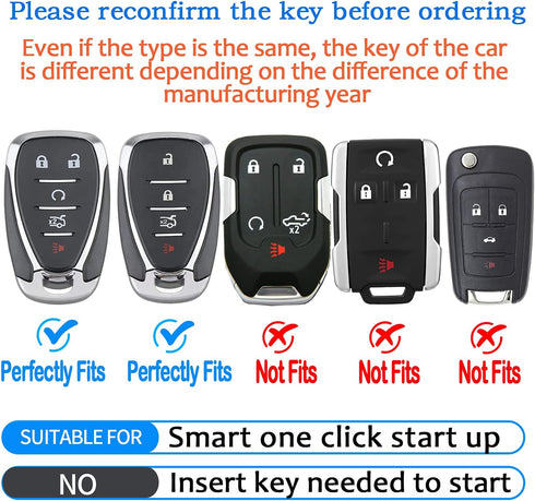 Tukellen for Chevrolet Key Fob Cover Soft TPU Full Protection Key Shell Case Compatible with 2017-2024 Chevy Equinox Traverse Malibu Camaro Cruze ...