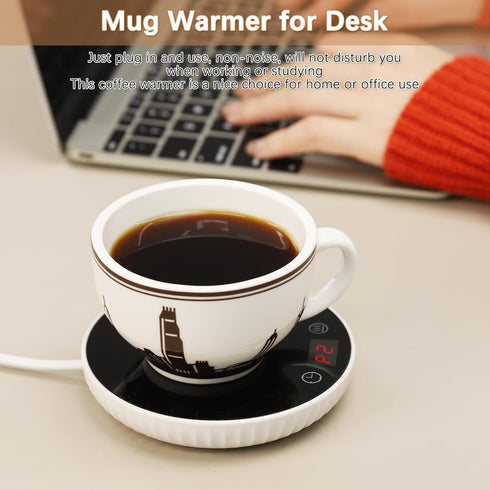 Coffee Mug Warmer for Desk, Electric Coffee Warmer Auto Off, 2-Temp Settings, Smart Mug Warmer Candle Warmer for Home Office, Cup Warmer Plate for...