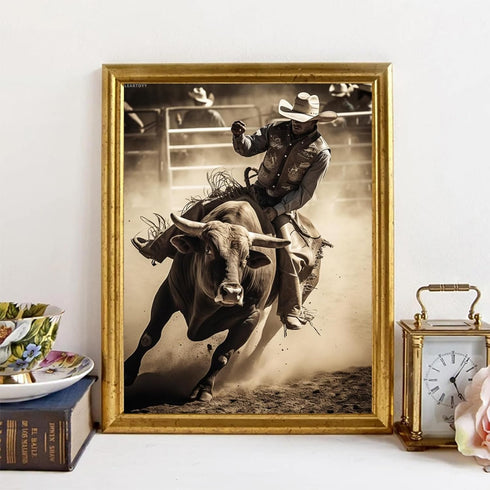 LEARTDYY DIY 5D Diamond Art Kits Painting for Adults Western Cowboy Bull Riding Rodeo 30x40cm/12x16inch...