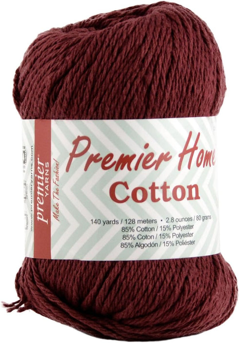 Premier Yarns Home Cotton Yarn - Solid, Burgundy...