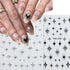 Star Nail Stickers 3D Self-Adhesive Black Silver Star Nail Art Stickers Shiny Crystal Starshine with Rhinestones Nail Design Star Stickers Nail Su...