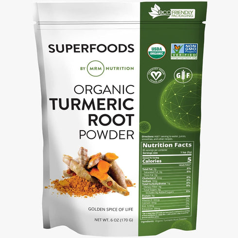 MRM Nutrition Organic Turmeric Powder | Superfood | Antioxidant | Gluten Free + Vegan | 85 Servings...