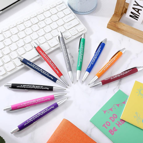 50 Pcs Inspirational Pen Bulk Motivational Ballpoint Pen Metal Black Ink Pen with Saying Encouraging Pen for Teacher Coworker Appreciation Gift Of...