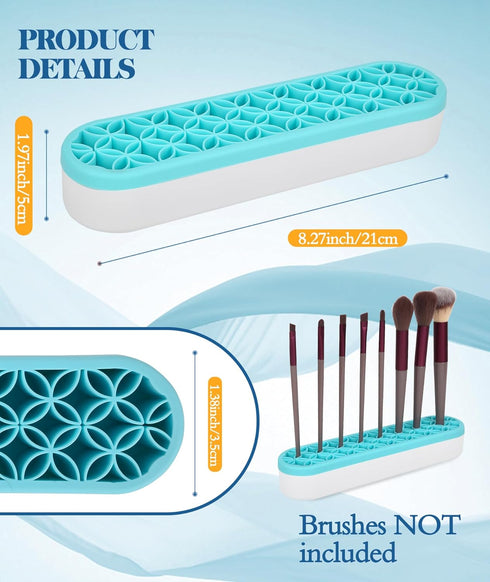 Silicone Makeup Brush Holder, 2 Pack Multi-Purpose Cosmetic Storage Box Desktop Organizers for Painting Pen Brushes, Stationary Tools Nail Clipper...